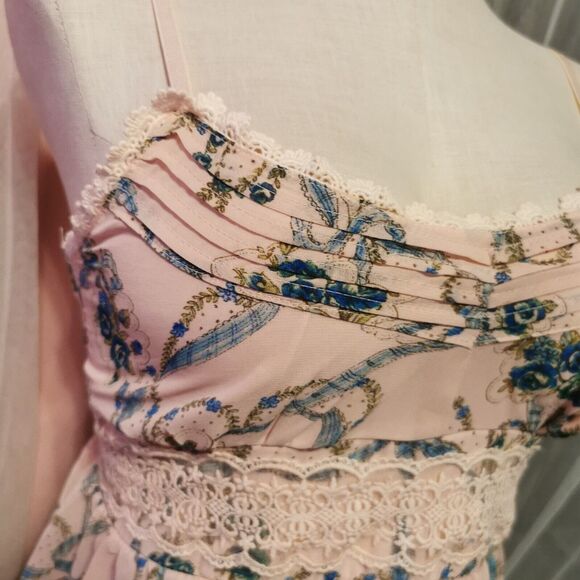 Ank Rouge Size Small Pink Camisole Mini Dress Cami Lace Summer Party Pastel Y2K - Picture 14 of 16